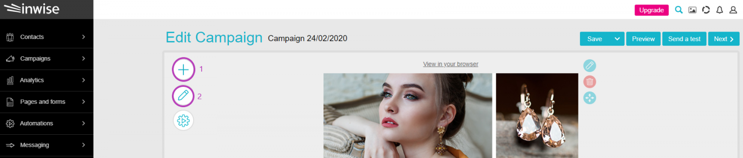 Create and edit an email campaign - inwise