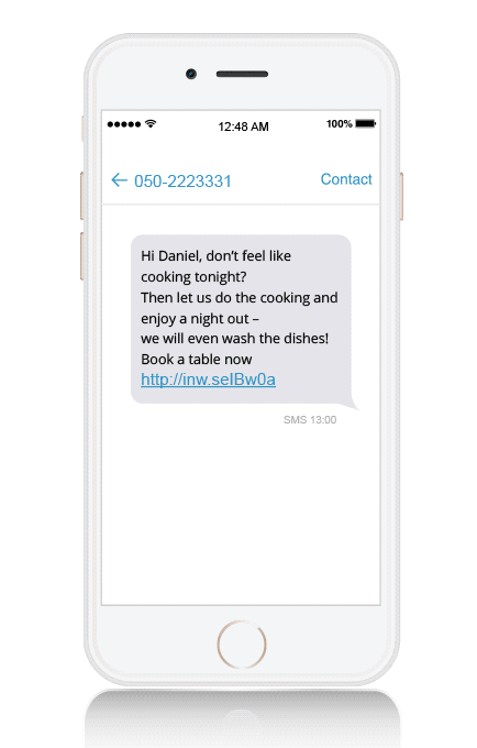 Personal SMS with landing page