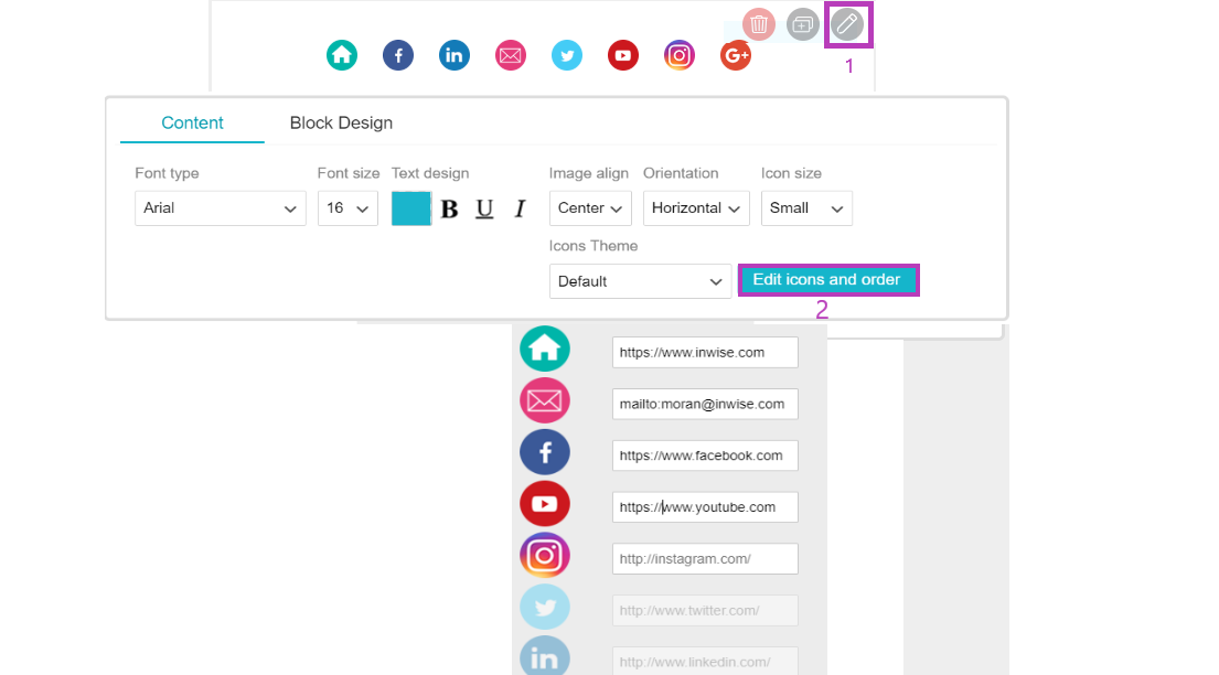 Create and design landing pages - inwise
