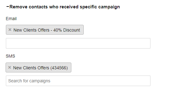Sending settings - Remove contacts who received specific campaign